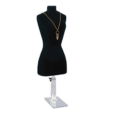 Black flocked mini bust