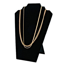 Black velvet padded necklace easel display