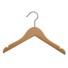 11" Flat children wood hanger