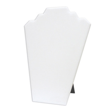 White faux leather easel display