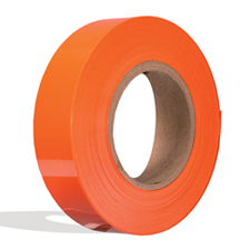 Orange plastic insert for slatwall