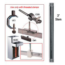 3"L 3/8" Threaded fitting stem