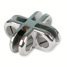 4-Way connector for 3/16" glass