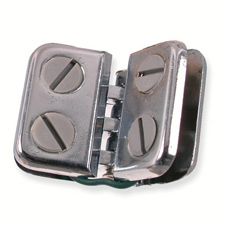 Chrome hinge for 3/16" glass
