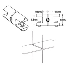 5/16" Cable system double horizontal support