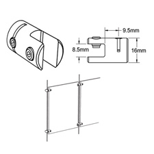 5/16" Cable system vertical support