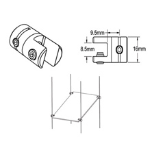 5/16" Cable system pivoting support