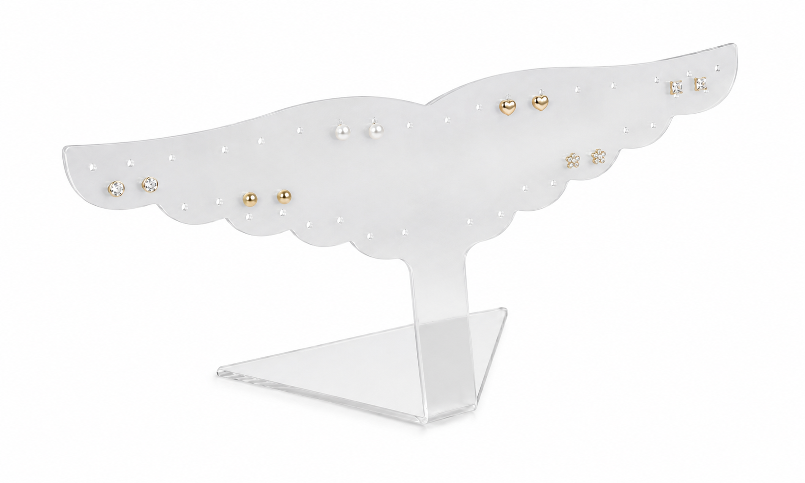 Clear Frosted 19 Pair Earring Display (1408)