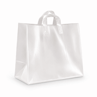 Clear Frosted Loop Handle Bag 13" x 10" x 14" (B-5)