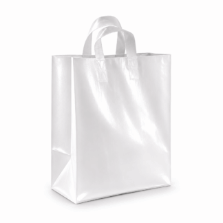 Clear Frosted Loop Handle Bag 12" x 6" x 16" (B-9)
