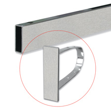 End cap for rectangular tubing Satin chrome finish