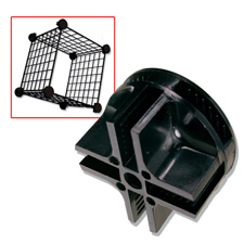 Black plastic grid connector