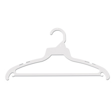 16" White suit plastic hanger