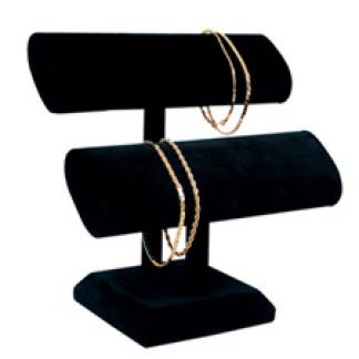 Black velvet "T" bar bracelet displayer