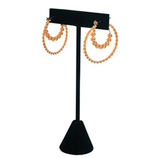 Black velvet "T" shape earring stand