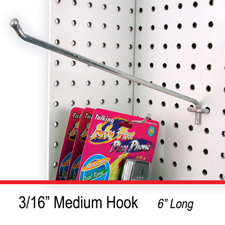6" 3/16" Medium hook