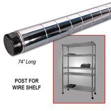 74" Post wire shelf chrome finish