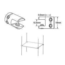3/8" cable system single horizontal support