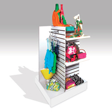 4-Way slatwall unit white melamine