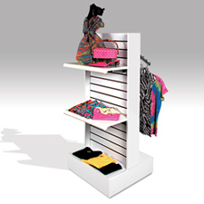 T Slatwall unit white melamine
