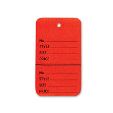 Red perforated small coupon tag