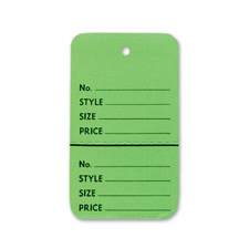 Light green perforated small coupon tag