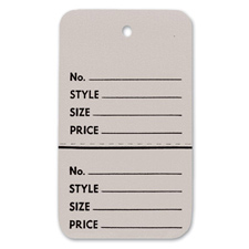 Gray perforated large coupon tag