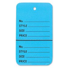 Light blue perforated large coupon tag