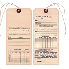 Large manila lay-away tag