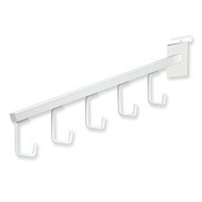 5-Hook waterfall square tubing white finish