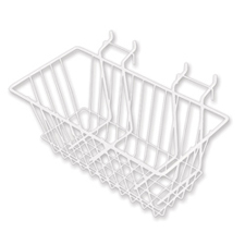 Narrow wire basket white finish