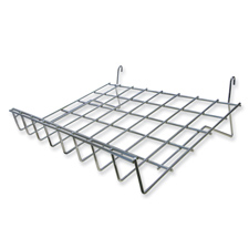 Slanted wire shelf chrome finish