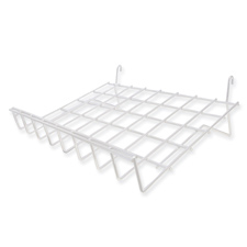 Slanted wire shelf white finish