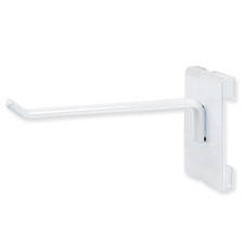 6" Long hook white finish