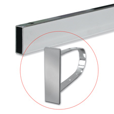 End cap for rectangular tubing chrome finish