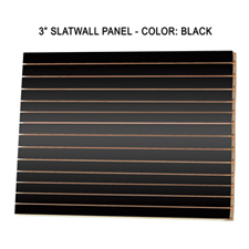 3" Black melamine slatwall panels