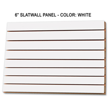 6" white melamine slatwall panel