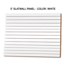 3" white melamine slatwall panel
