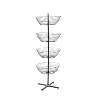 4 Tier black revolving dump rack 66"H