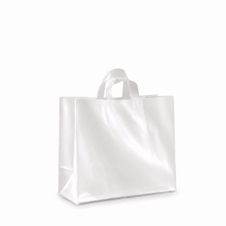 Clear Frosted Loop Handle Bag 12" x 6" x 16" (B-6)