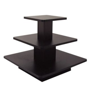 3-Tier Melamine Square Table Black