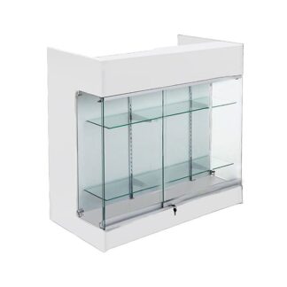 48" White Ledgetop Counter with Showcase (LTRC4W-WI)