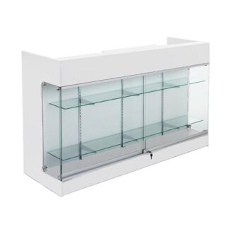 72" White Ledgetop Counter with Showcase (LTRC6W-WI)