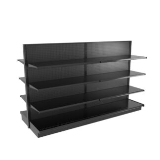 UNO Shelf Double Side Gondola 8’L x 54″H with 12″ Base Black Unit (G85412W3SESBLK)