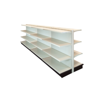 UNO Shelf Double Side Gondola 12'L x 54"H with 16" Base White Unit (G125416W3SESSWI)