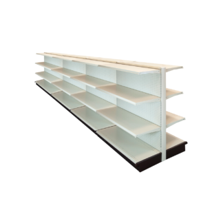 UNO Shelf Double Side Gondola 16'L x 54"H with 16" Base White Unit (G165416W3SESSWI)