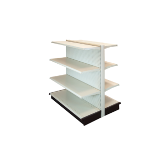 UNO Shelf Double Side Gondola 4'L x 54"H with 16" Base White Unit (G45416W3SESSWI)