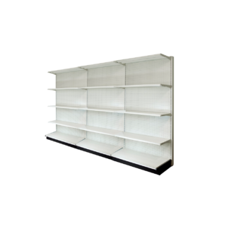 UNO Shelf Wall Section 12'L x 84"H with 16" Base White Unit (W128416W4SSWI)