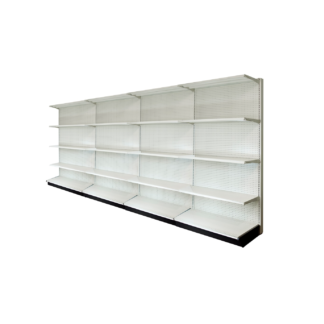 UNO Shelf Wall Section 16'L x 84"H with 16" Base White Unit (W168416W4SSWI)