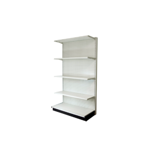 UNO Shelf Wall Section 4'L x 84"H with 16" Base White Unit (W48416W4SSWI)